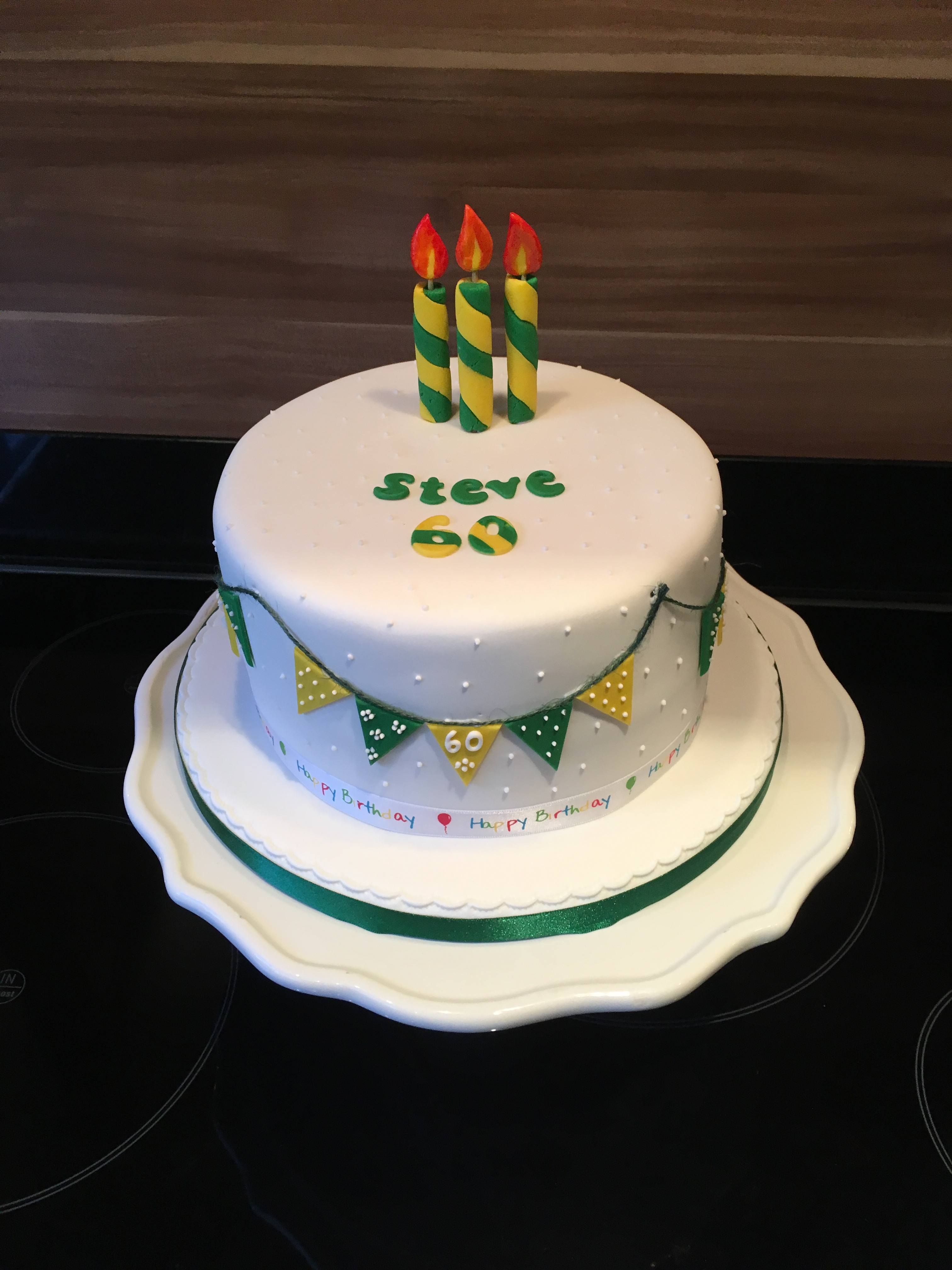60th candles and bunting